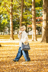 enamel logo shoulder bag