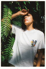 MSB 자수 꽃 로고 티