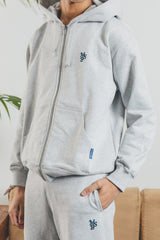 MSB徽標繡花拉鍊連帽衫