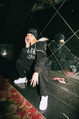 NOPE GIRL徽標拉鍊連帽衫