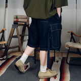 Military denim cargo shorts 【AZR-BL-0001-020】