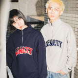 拼貼徽標半拉鍊汗