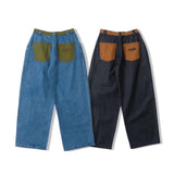 Color Pocket Balloon Denim Pants