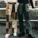 HTH original corduroy patch flare pants