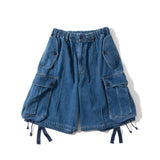 Military denim cargo shorts 【AZR-BL-0001-020】