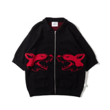 studentapathy dog logo knit polo 【AZR-SA-0001-23】