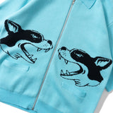 studentapathy dog logo knit polo 【AZR-SA-0001-23】