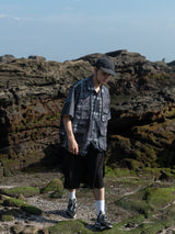 military open collar paisley shirt【AZR-BL-0001-044】