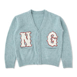 NG LOGO MOHAIR LIKE CARDIGAN