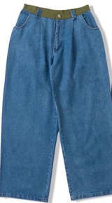 Color Pocket Balloon Denim Pants