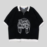 9090 X年輕歌曲針織polo卹