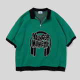 9090 X年輕歌曲針織polo卹