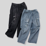 國王徽標損壞牛仔布