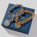 MSB coin motif bracelet