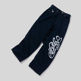 HELLO KITTY × NG logo paint denim