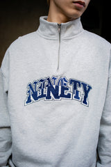 拼貼徽標半拉鍊汗