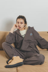 MSB徽標繡花拉鍊連帽衫