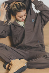 MSB徽標繡花拉鍊連帽衫