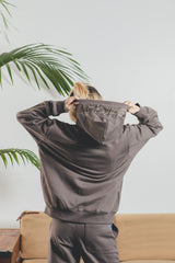 MSB徽標繡花拉鍊連帽衫