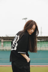 “ B”徽章針織polo襯衫