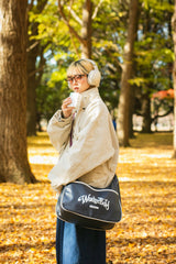 enamel logo shoulder bag