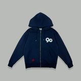 9090徽標拉鍊連帽衫