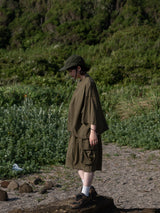 Wide loose henley neck T-shirt【AZR-BL-0001-039】