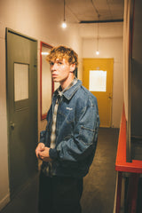 MSB徽標牛仔布拉鍊夾克