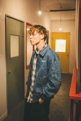 MSB徽標牛仔布拉鍊夾克