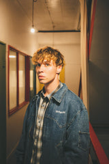 MSB徽標牛仔布拉鍊夾克