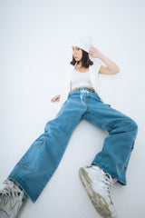 Nope Girl wide denim pants