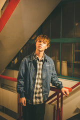 MSB徽標牛仔布拉鍊夾克