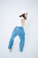 Nope Girl wide denim pants