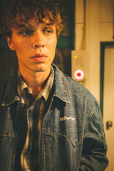 MSB徽標牛仔布拉鍊夾克