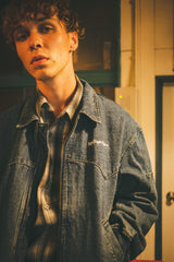 MSB徽標牛仔布拉鍊夾克