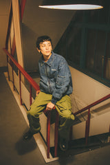 MSB徽標牛仔布拉鍊夾克