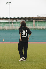 “ B”徽章針織polo襯衫