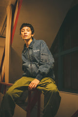 MSB徽標牛仔布拉鍊夾克