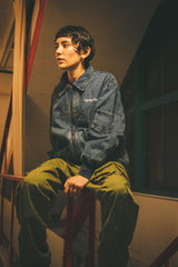 MSB徽標牛仔布拉鍊夾克