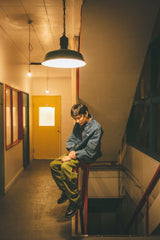 MSB徽標牛仔布拉鍊夾克