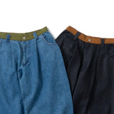 Color Pocket Balloon Denim Pants