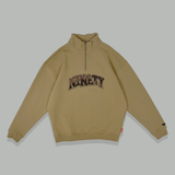 拼貼徽標半拉鍊汗