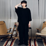 Wide loose waffle T-shirt 【AZR-BALLSY-22SS-AB】