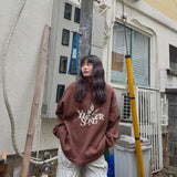 YS 나비 로고 하프 ZIP 니트