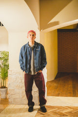 MSB徽標牛仔布拉鍊夾克