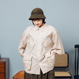 Military Fatigue Striped Shirt【AZR-BL-0001-021】