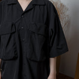 Military wide flap pocket short length shirt 【AZR-BL-0001-015】