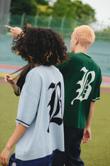 “ B”徽章針織polo襯衫