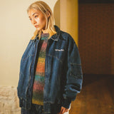 MSB徽標牛仔布拉鍊夾克