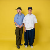 military drawcord striped shirt 【AZR-BALLSY-22SS-AAG 】